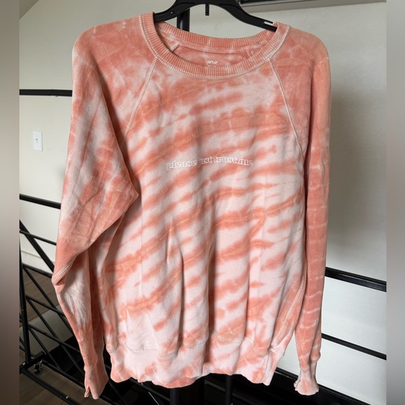 aerie Tops - Aerie Coral and White Sweatshirt
